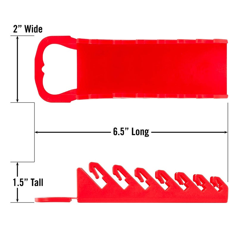 Ernst Manufacturing - 5072-Red Gripper Stubby Wrench Organizer, 7 Tool, Red - Image 4